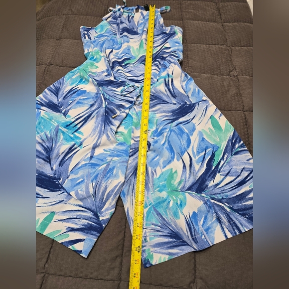 Lauren Ralph Lauren Beach Palm Tree Tie Waist Romper Women's Size 4 - Picture 5 of 10